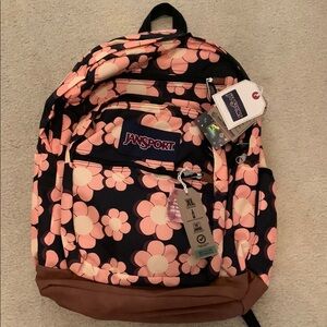 Jansport Pink and Black Floral Backpack